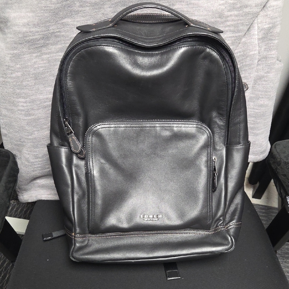 Coach Dark Leather Men's Backpack
